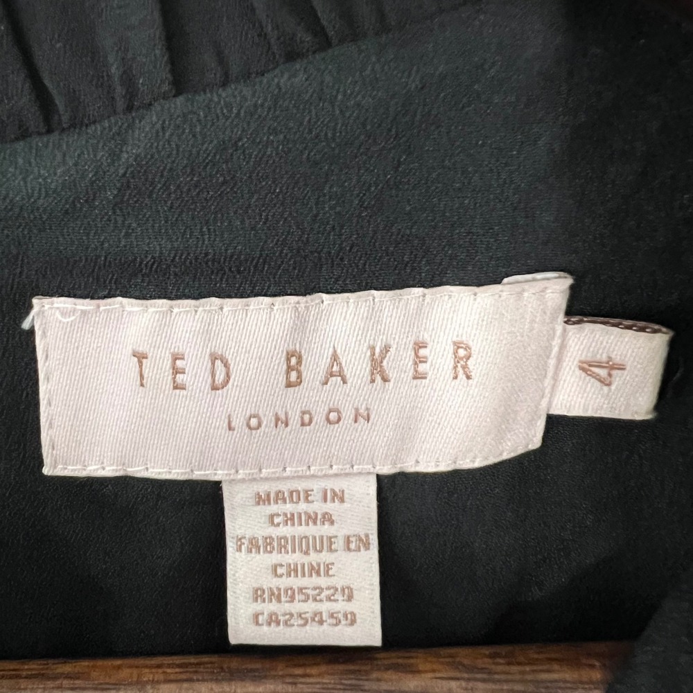Ted Baker London 4 Dress Frarley Hazel Black Floral High Low Wedding Guest Event - Picture 3 of 14